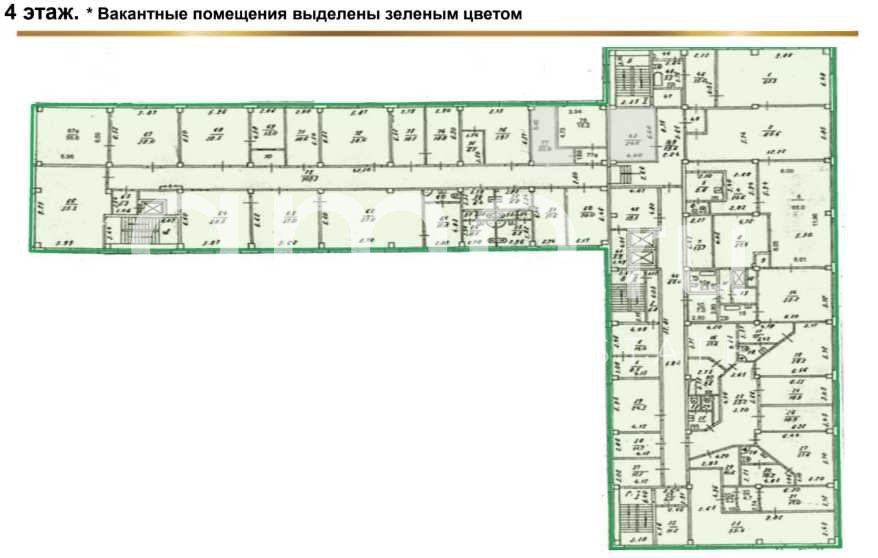 Планировка офиса 1412.9 м², 4 этаж, Административное здание «Рябиновая ул., 44»